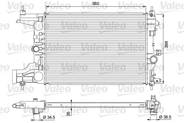 701723 VALEO Радиатор, охлаждение двигателя (фото 1)