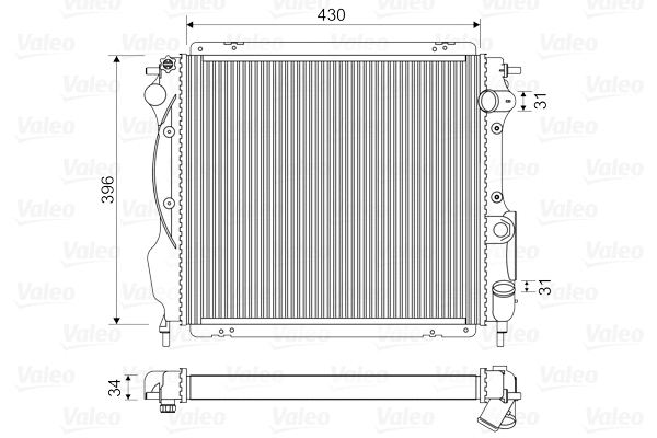 730182 VALEO Радиатор, охлаждение двигателя (фото 1)