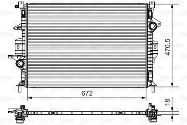 735550 VALEO Радиатор, охлаждение двигателя (фото 1)