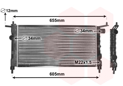 37002183 VAN WEZEL Радиатор, охлаждение двигателя (фото 1)