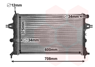 37002296 VAN WEZEL Радиатор, охлаждение двигателя (фото 1)