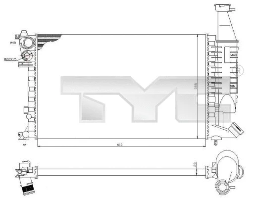 705-0069 TYC Радиатор, охлаждение двигателя (фото 1)