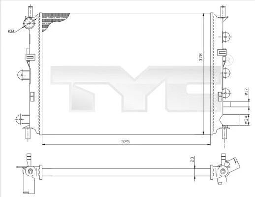 710-0037-R TYC Радиатор, охлаждение двигателя (фото 1)