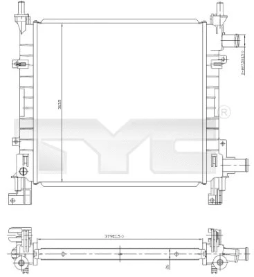 710-0042 TYC Радиатор, охлаждение двигателя (фото 1)