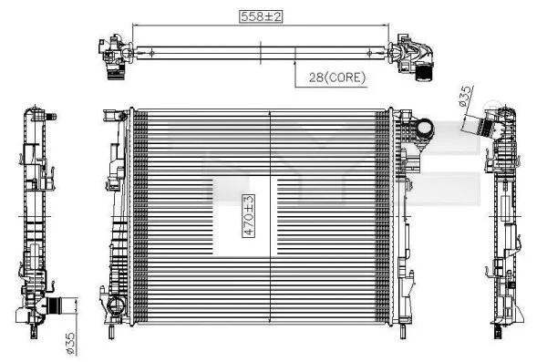 725-0032 TYC Радиатор, охлаждение двигателя (фото 1)