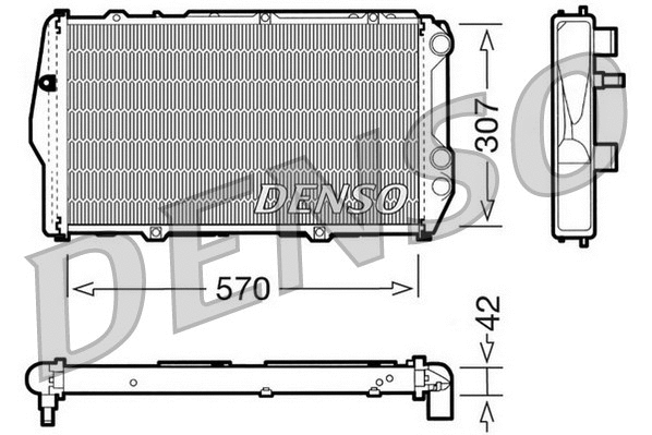 DRM02001 DENSO Радиатор, охлаждение двигателя (фото 1)