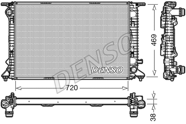 DRM02024 DENSO Радиатор, охлаждение двигателя (фото 1)