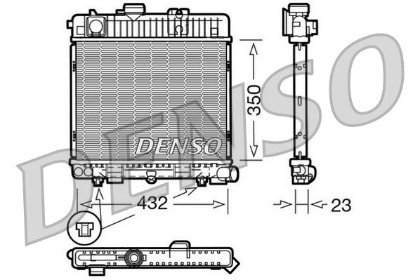 DRM05025 DENSO Радиатор, охлаждение двигателя (фото 1)