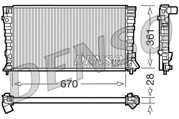 DRM07020 DENSO Радиатор, охлаждение двигателя (фото 1)