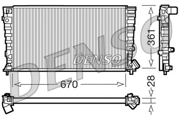 DRM07030 DENSO Радиатор, охлаждение двигателя (фото 1)