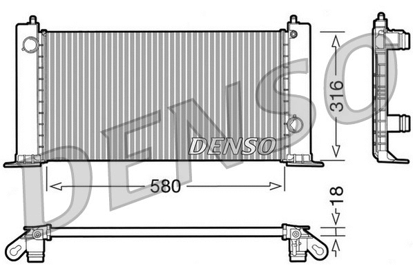 DRM09120 DENSO Радиатор, охлаждение двигателя (фото 1)