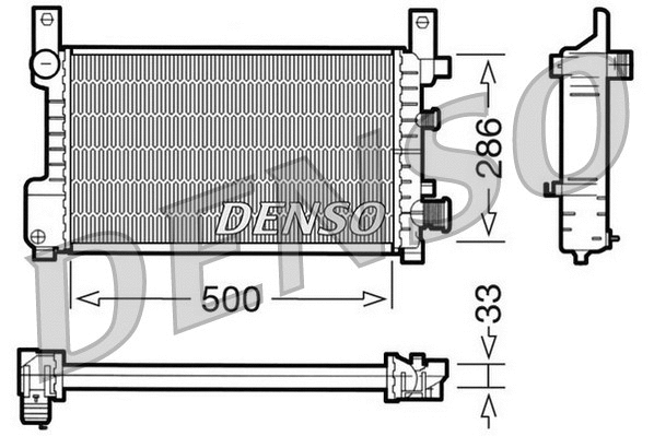 DRM10037 DENSO Радиатор, охлаждение двигателя (фото 1)