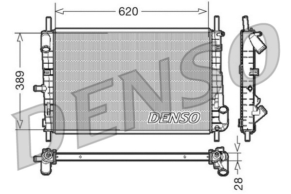 DRM10072 DENSO Радиатор, охлаждение двигателя (фото 1)