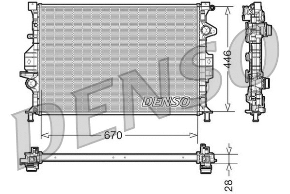 DRM10088 DENSO Радиатор, охлаждение двигателя (фото 1)