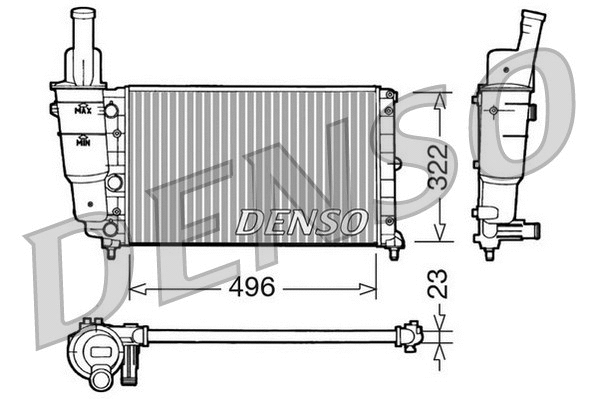 DRM13003 DENSO Радиатор, охлаждение двигателя (фото 1)