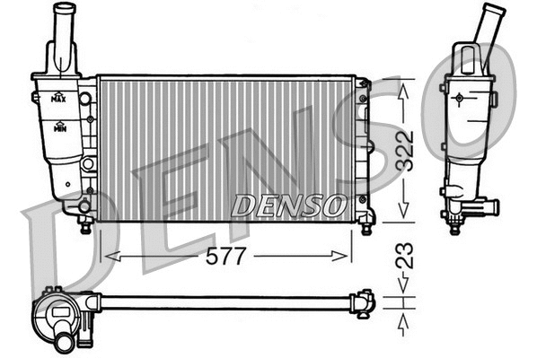 DRM13004 DENSO Радиатор, охлаждение двигателя (фото 1)