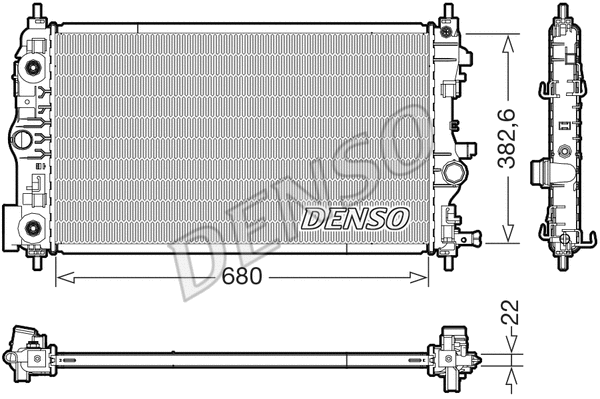 DRM15008 DENSO Радиатор, охлаждение двигателя (фото 1)