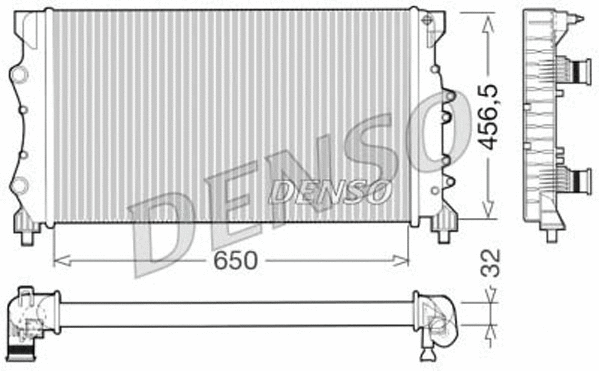 DRM23025 DENSO Радиатор, охлаждение двигателя (фото 1)