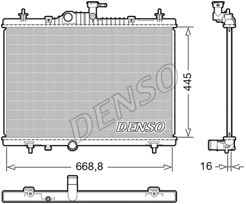 DRM23118 DENSO Радиатор, охлаждение двигателя (фото 1)