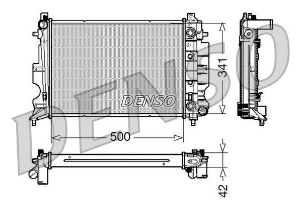 DRM25012 DENSO Радиатор, охлаждение двигателя (фото 1)