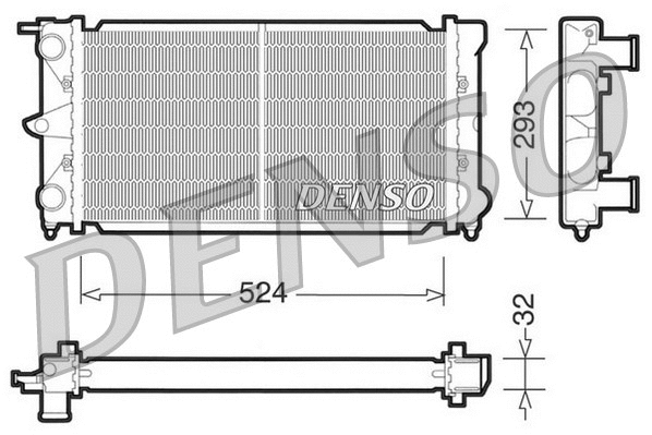 DRM32020 DENSO Радиатор, охлаждение двигателя (фото 1)