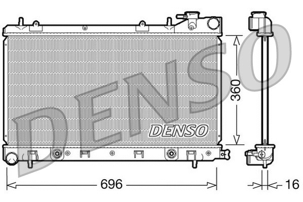 DRM36002 DENSO Радиатор, охлаждение двигателя (фото 1)