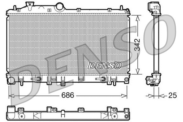 DRM36005 DENSO Радиатор, охлаждение двигателя (фото 1)