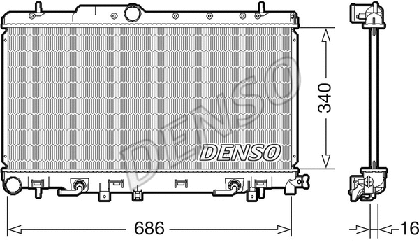 DRM36018 DENSO Радиатор, охлаждение двигателя (фото 1)