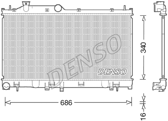 DRM36021 DENSO Радиатор, охлаждение двигателя (фото 1)