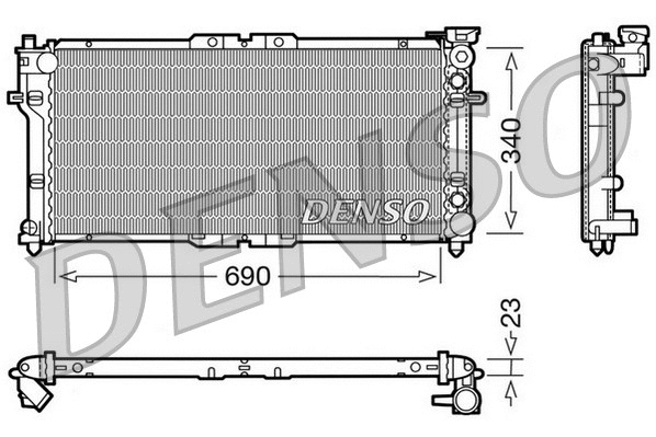 DRM44004 DENSO Радиатор, охлаждение двигателя (фото 1)