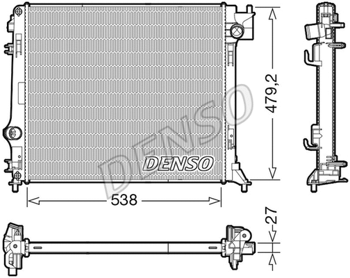 DRM46064 DENSO Радиатор, охлаждение двигателя (фото 1)