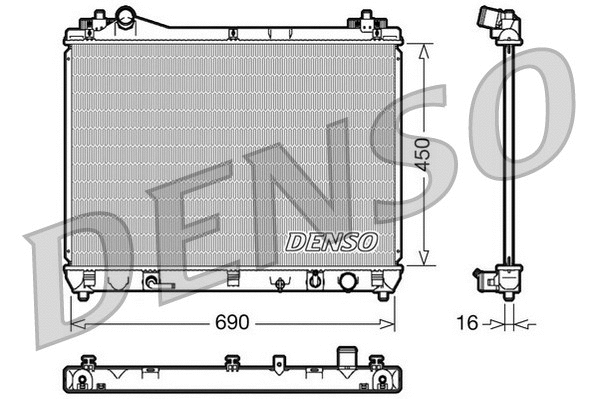 DRM47018 DENSO Радиатор, охлаждение двигателя (фото 1)