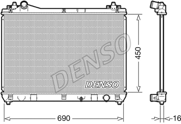 DRM47031 DENSO Радиатор, охлаждение двигателя (фото 1)
