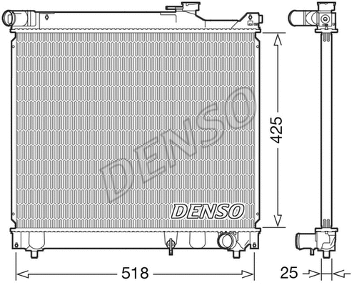 DRM47037 DENSO Радиатор, охлаждение двигателя (фото 1)