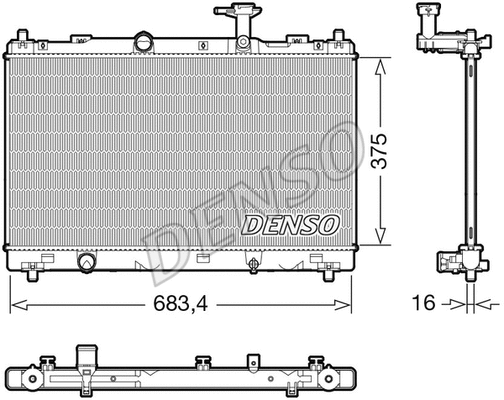 DRM47038 DENSO Радиатор, охлаждение двигателя (фото 1)