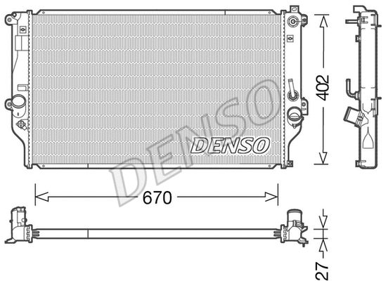 DRM50092 DENSO Радиатор, охлаждение двигателя (фото 1)