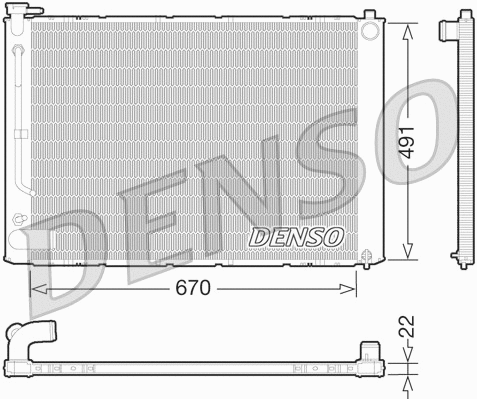 DRM51011 DENSO Радиатор, охлаждение двигателя (фото 1)