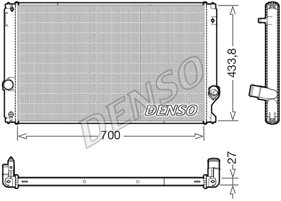 DRM51019 DENSO Радиатор, охлаждение двигателя (фото 1)