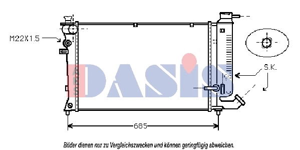 060019N AKS DASIS Радиатор, охлаждение двигателя (фото 1)