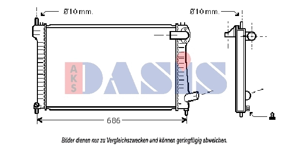 061170N AKS DASIS Радиатор, охлаждение двигателя (фото 1)