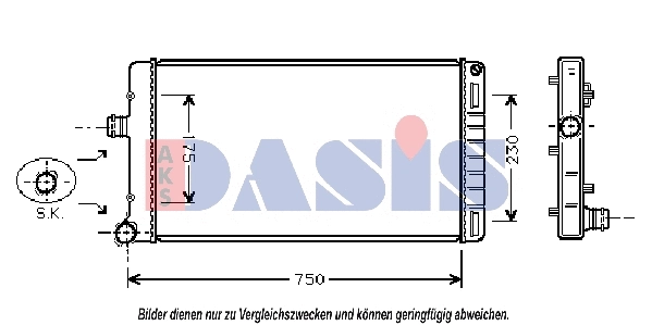 080048N AKS DASIS Радиатор, охлаждение двигателя (фото 1)