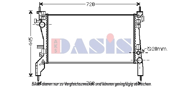 080101N AKS DASIS Радиатор, охлаждение двигателя (фото 1)
