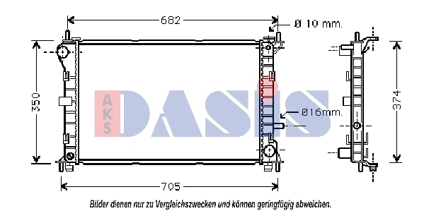 090087N AKS DASIS Радиатор, охлаждение двигателя (фото 1)