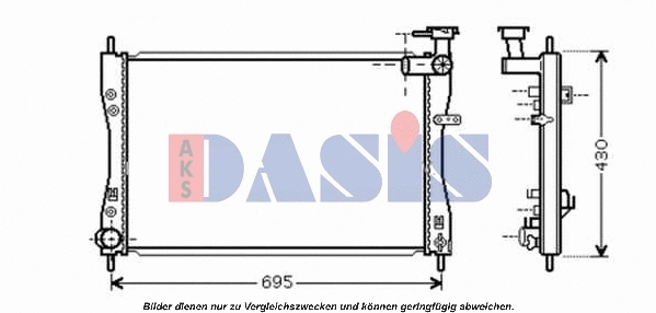 140079N AKS DASIS Радиатор, охлаждение двигателя (фото 1)