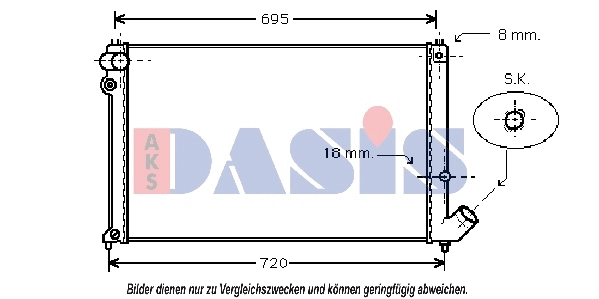 160005N AKS DASIS Радиатор, охлаждение двигателя (фото 1)