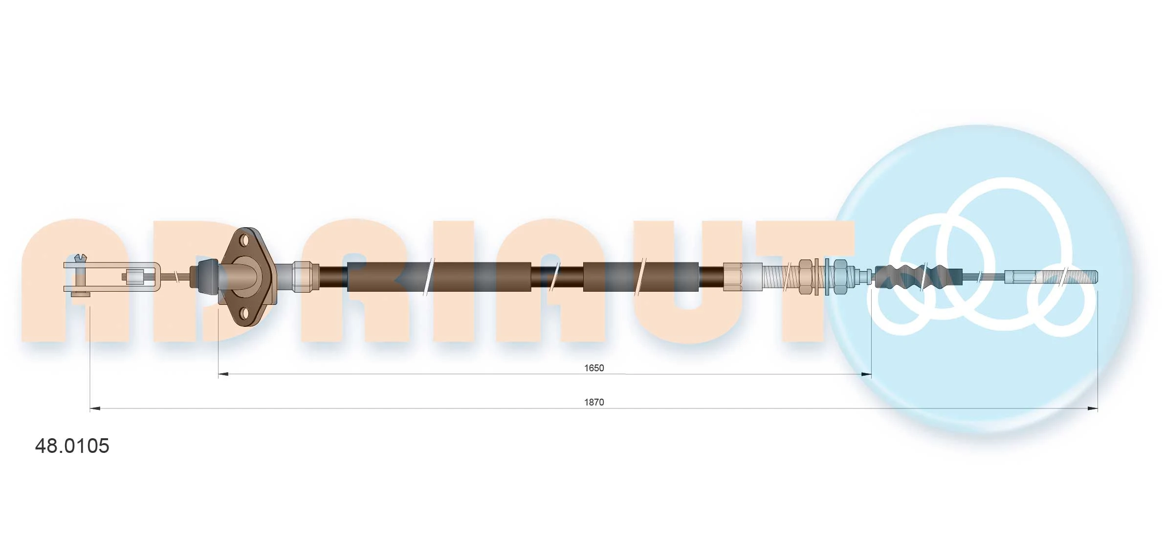 48.0105 ADRIAUTO Трос, управление сцеплением (фото 1)