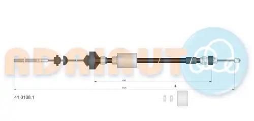 41.0108.1 ADRIAUTO Трос, управление сцеплением (фото 1)