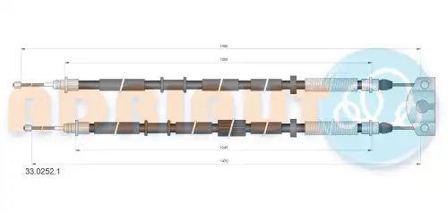 33.0252.1 ADRIAUTO Тросик, cтояночный тормоз (фото 1)