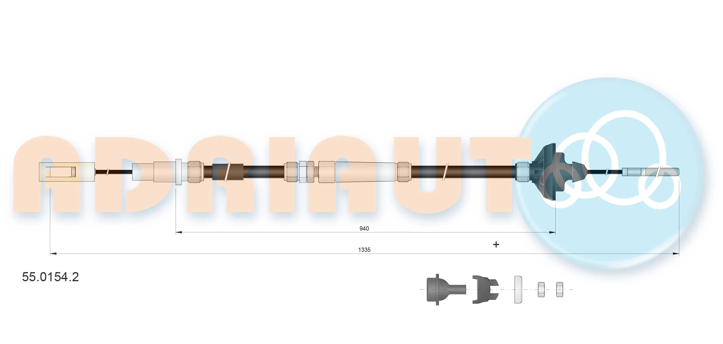 55.0154.2 ADRIAUTO Трос, управление сцеплением (фото 1)