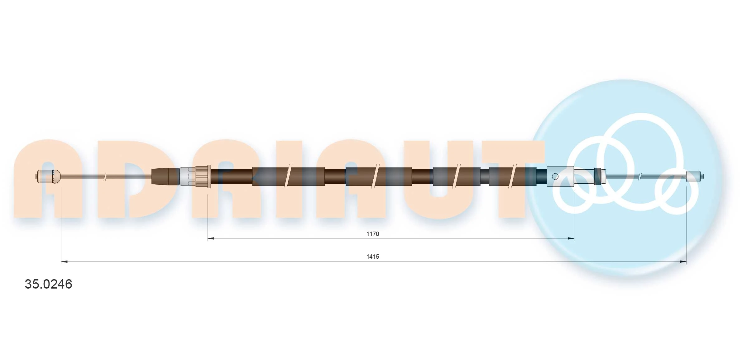 35.0246 ADRIAUTO Тросик, cтояночный тормоз (фото 1)